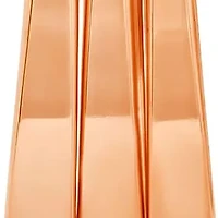 Ladies 18k rose gold plated stainless steel oval thick hoop earrings