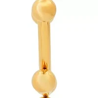 Ladies 18k gold plated stainless steel bead ball cuff hoop earrings