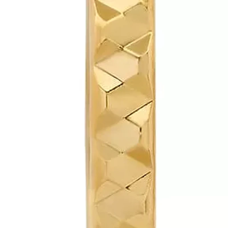 Ladies18k gold plated stainless steel hammered hoop earrings