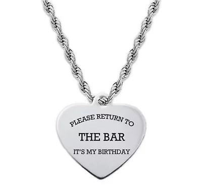 Ladies stainless steel "The bar…." heart shape pendant