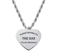 Ladies stainless steel "The bar…." heart shape pendant