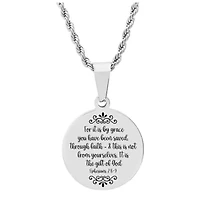 Ladies stainless steel Ephesians 2.89 verse pendant