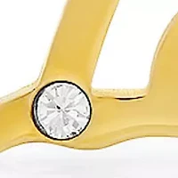 Adorned with swarovski crystals ladies 18k gold plated stainless steel 'love' stud earring