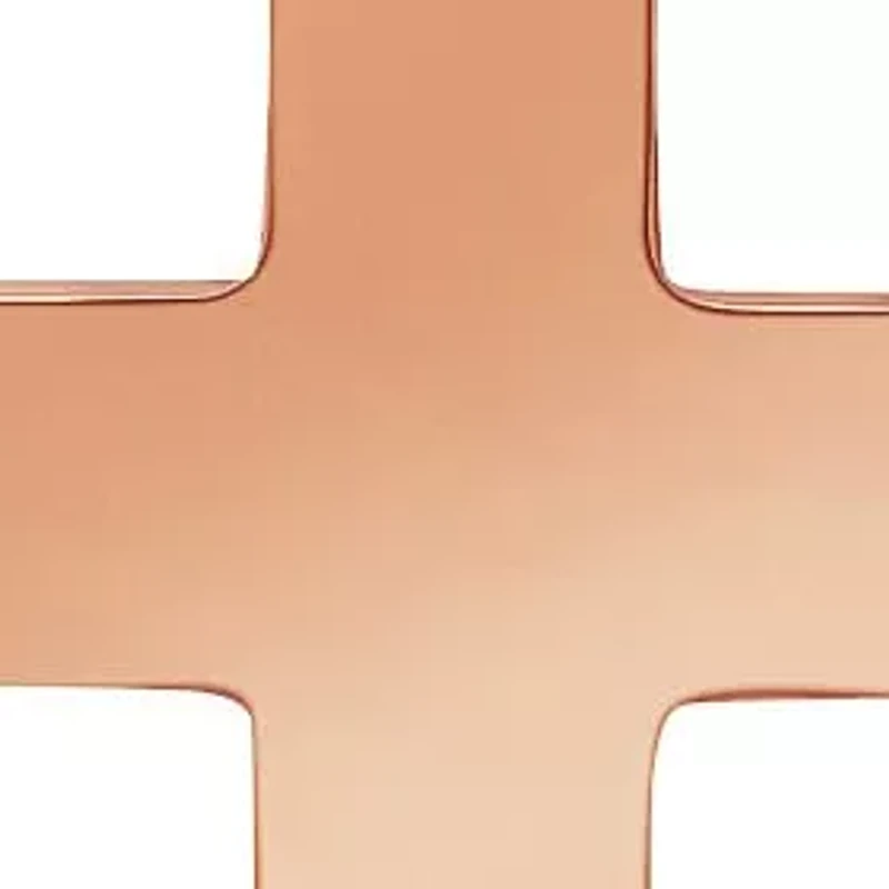 Ladies 18k rose gold plated stainless steel cross stud earrings