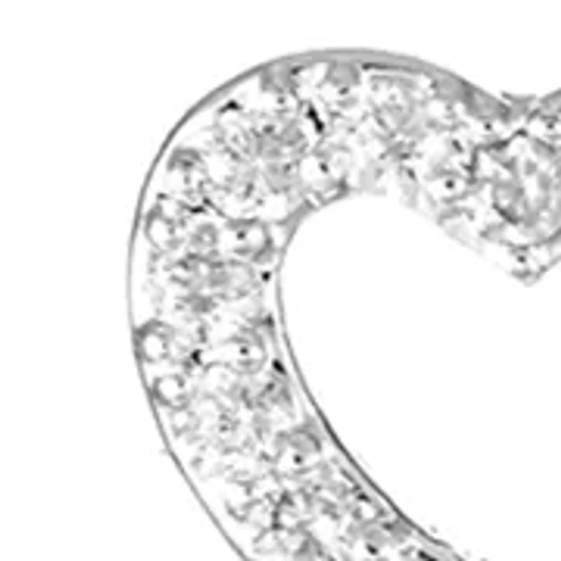 Lab Grown Silver Plated Cubic Zirconia Open Heart Pendant and Earrings Set