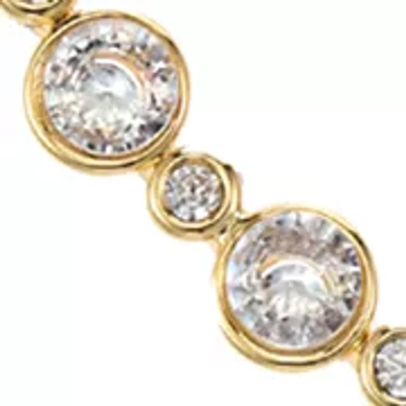 Lab Grown Gold Plated Mixed Round Cubic Zirconia Necklace and Multi Earrings Set