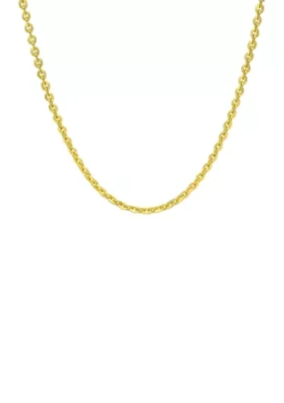 Gold Over Sterling Silver Diamond Cut Rolo Chain Necklace