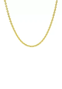Gold Over Sterling Silver Diamond Cut Rolo Chain Necklace