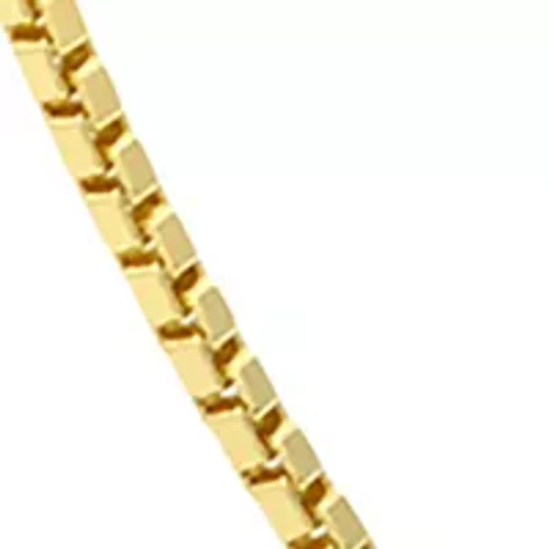 Two Tone Box and Station Layered Chain Necklace