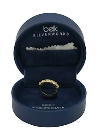 Lab Grown Princess Round Cubic Zirconia Eternity Band Ring Gold Over Sterling Silver