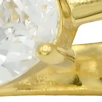 Lab Grown Oval Cubic Zirconia and Baguette Open Wrap Band Ring Gold Over Sterling Silver