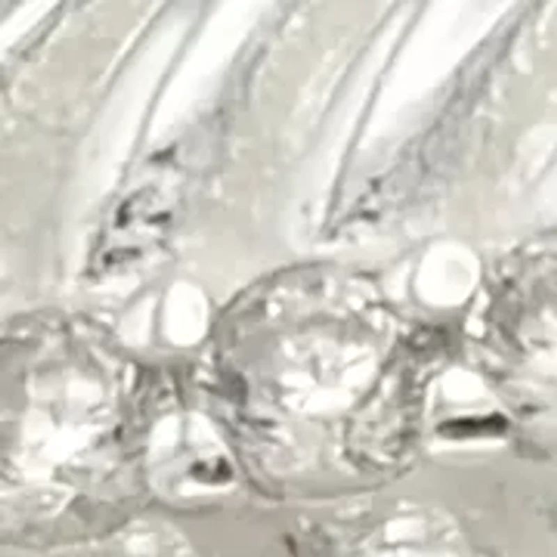 Lab Grown Pavé Cubic Zirconia Textured Leaf Wrap Ring Sterling Silver