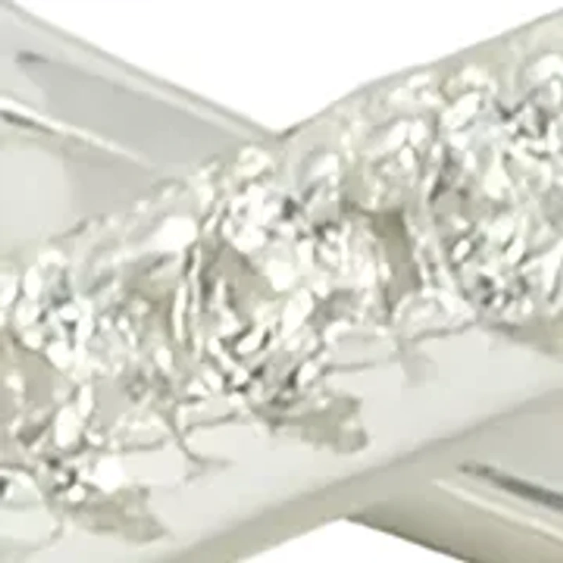 Lab Grown Pavé Cubic Zirconia Open X Ring Sterling Silver