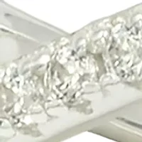 Lab Grown Pavé Cubic Zirconia Open X Ring Sterling Silver