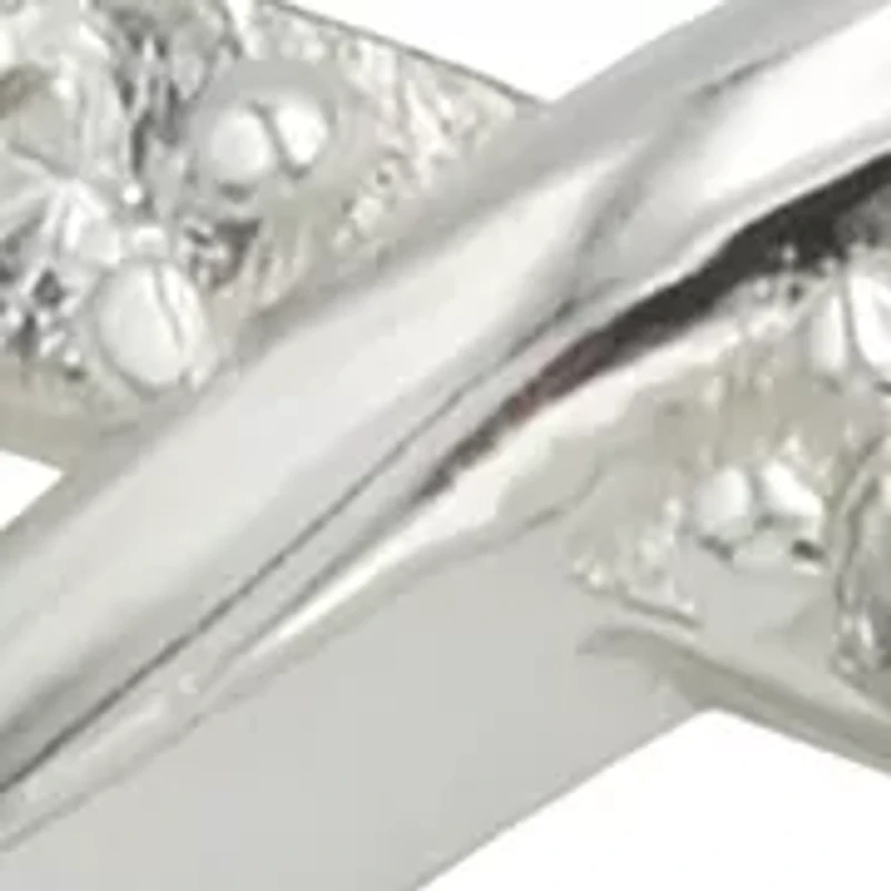 Lab Grown Pavé Cubic Zirconia Open Infinity Band Ring Sterling Silver