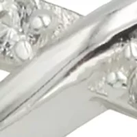 Lab Grown Pavé Cubic Zirconia Open Infinity Band Ring Sterling Silver