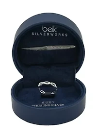 Lab Grown Pavé Cubic Zirconia Open Infinity Band Ring Sterling Silver