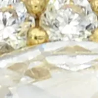 Lab Grown East West Oval with Pavé Cubic Zirconia Ring Gold Over Sterling Silver