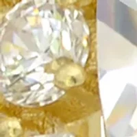 Lab Grown Cushion Cut Cubic Zirconia with Cluster Halo Ring Gold over Sterling Silver