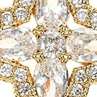 Lab Grown Plated Cubic Zirconia Clover Halo Pendant and Earring Set