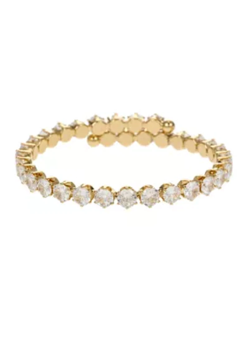 Lab Grown Round Cubic Zirconia Coil Tennis Bracelet