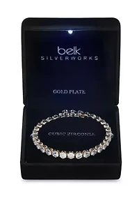 Lab Grown Round Cubic Zirconia Coil Tennis Bracelet