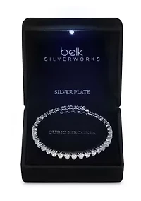 Lab Grown Heart Shaped Cubic Zirconia Coil Tennis Bracelet