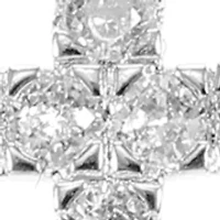 Lab Grown Silver Plated Round CZ Cross Pendant with CZ Round and Cross Stud Earrings Set