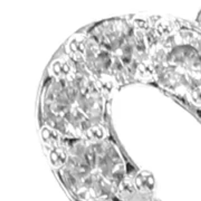 Lab Created Silver Tone Open Heart Pendant and Set of three CZ stud Earrings Set