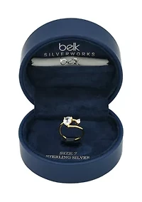 Lab Grown Gold Over Sterling Silver Pear CZ and Open Wrap Ring
