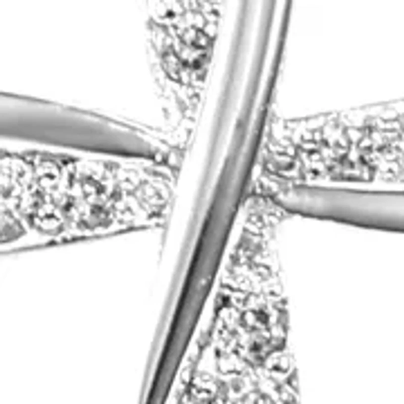 Stud Cubic Zirconia Earring and Cross Necklace Set