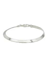 Sterling Silver Herringbone Chain Bracelet