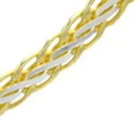 Two Tone Sterling Silver Wheat Chain