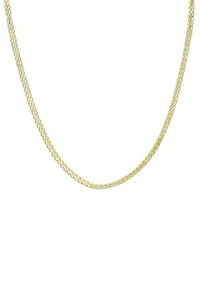 Two Tone Sterling Silver Wheat Chain