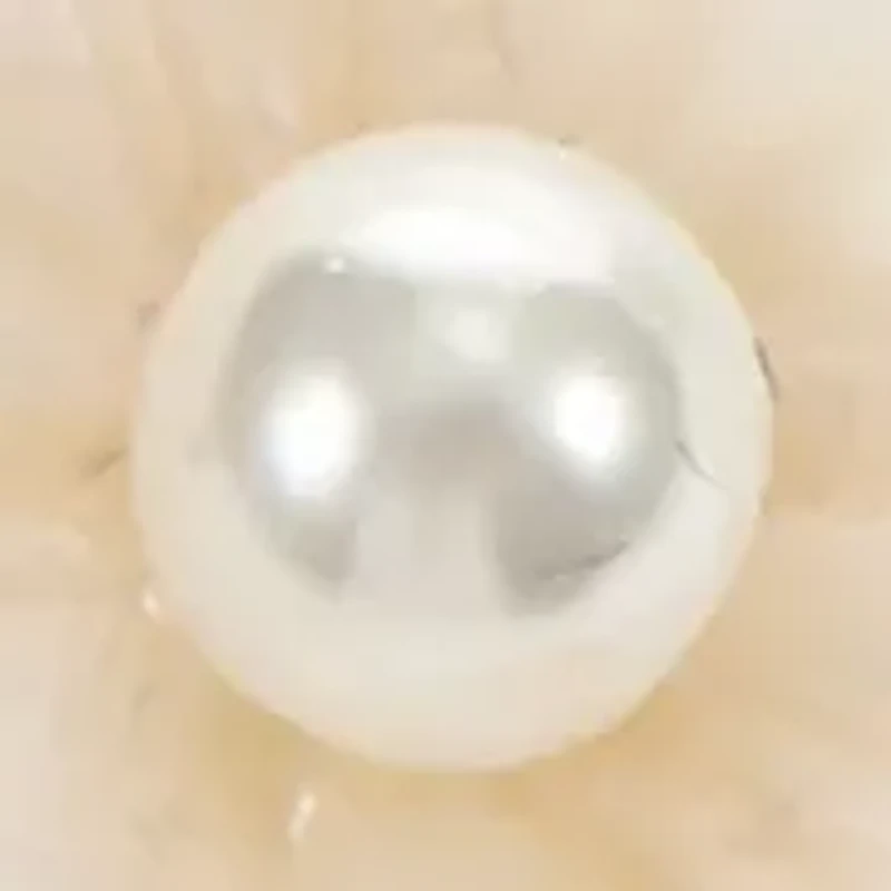 Lab Grown  Clear Cubic Zirconia and White Flower Trio Pin