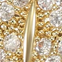 Lab Grown Gold Tone Pearl and Cubic Zirconia Butterfly Pin