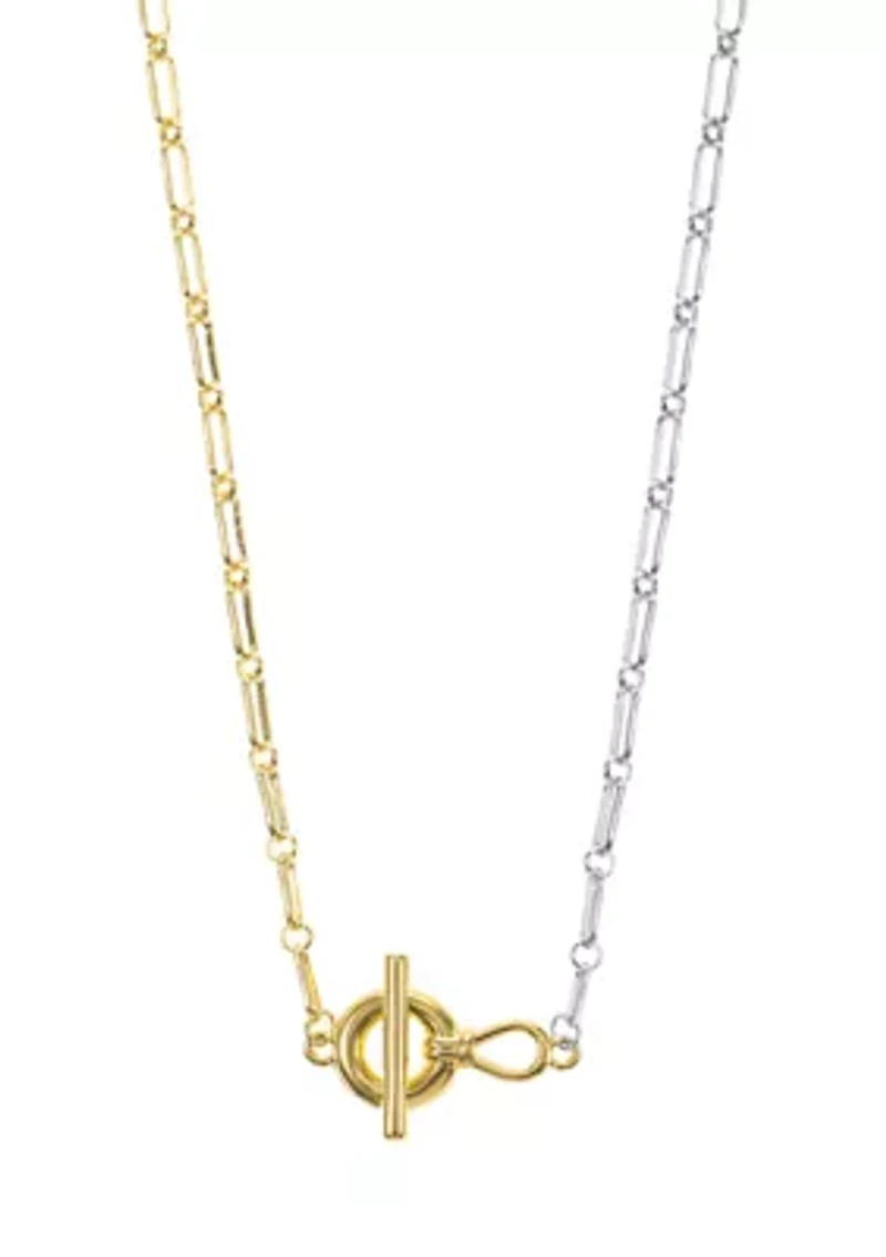 Fine Gold Plated Paper Clip Chain Necklace