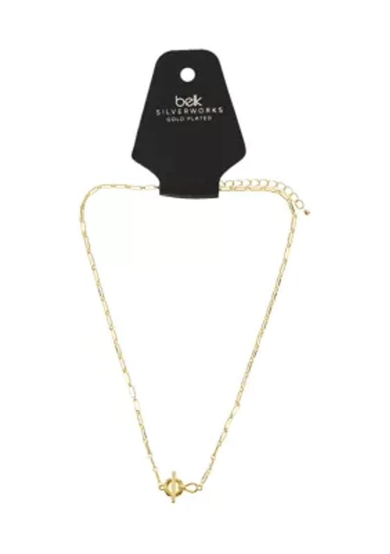 Fine Gold Plated Paper Clip Chain Necklace