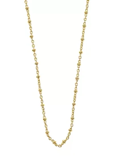 Fine Gold Plated Beaded Station Chain Necklace