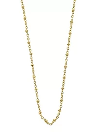 Fine Gold Plated Beaded Station Chain Necklace