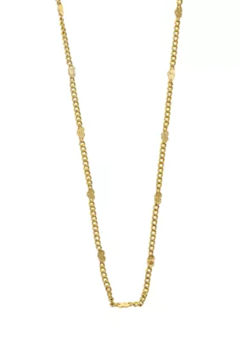 Curb with Hearts Chain Necklace