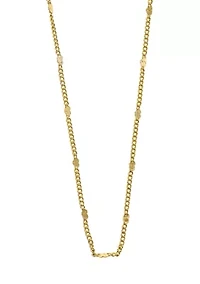 Curb with Hearts Chain Necklace