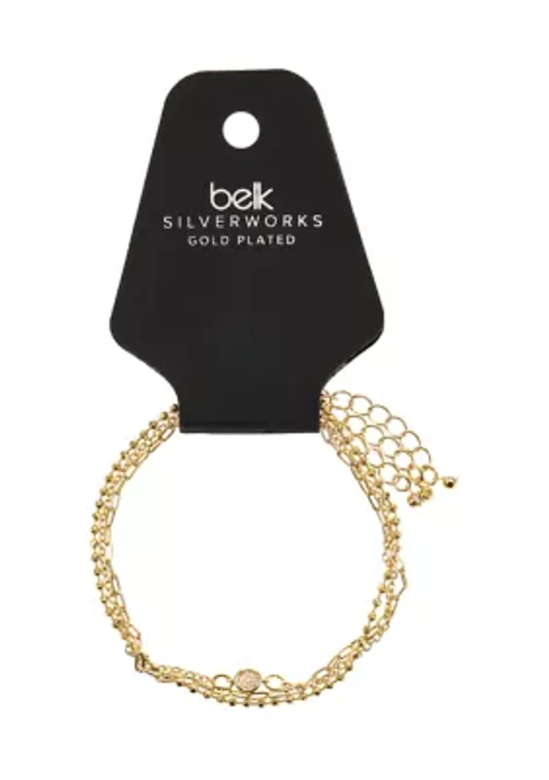 Lab Grown  Trio CZ Chain Bracelet Set