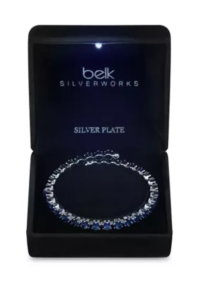 Lab Grown Round Cubic Zirconia Coil Tennis Bracelet