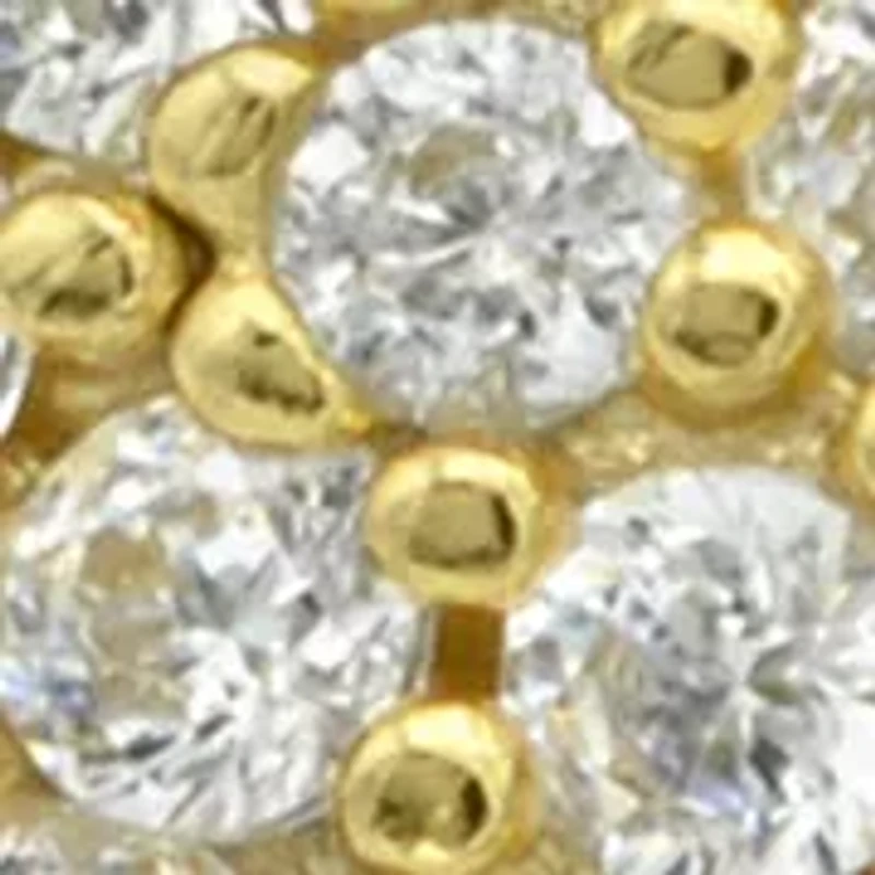 Lab Grown Gold over Sterling Clear Cubic Zirconia Pave Heart Open Wrap Ring