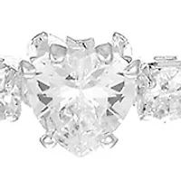 Lab Grown Cubic Zirconia Heart and Round Coil Bracelet