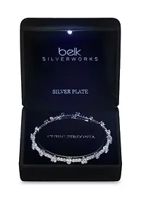 Lab Grown Cubic Zirconia Heart and Round Coil Bracelet