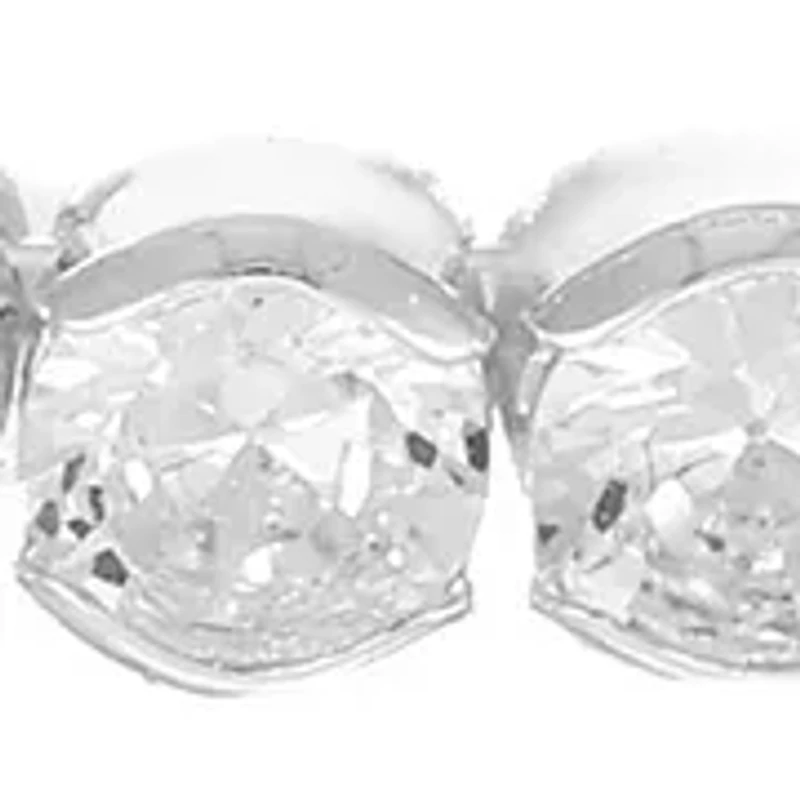 Lab Grown Cubic Zirconia Large and Small Round Double Coil Bracelet