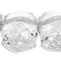 Lab Grown Cubic Zirconia Large and Small Round Double Coil Bracelet