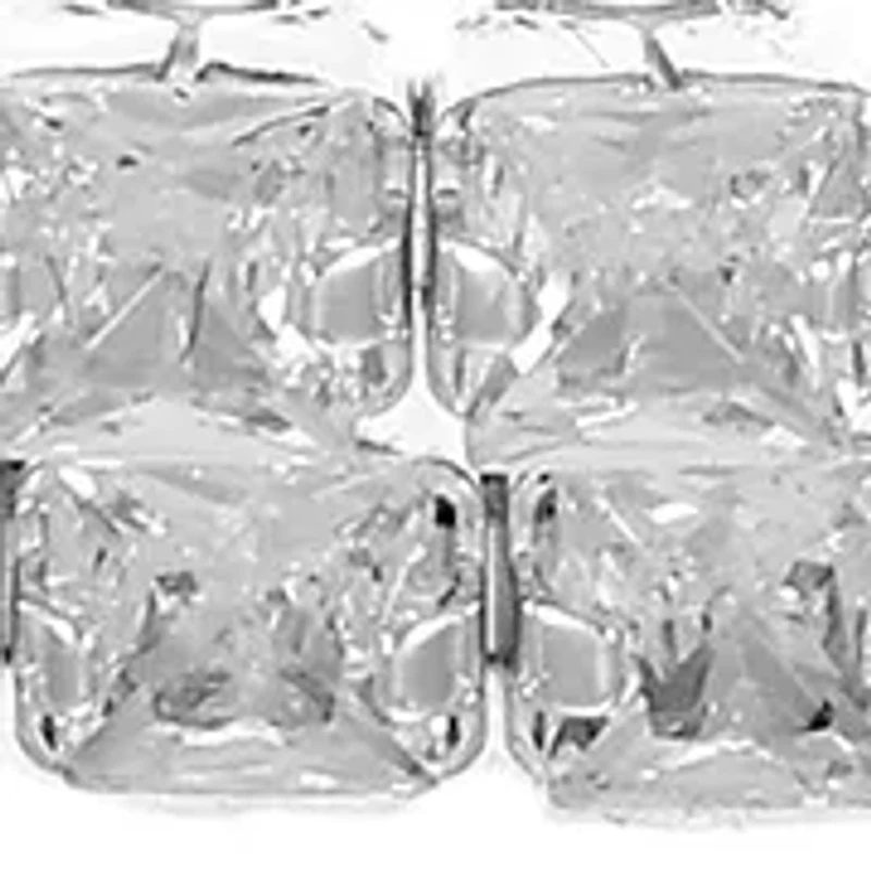 Lab Grown Cubic Zirconia Square Double Coil Bracelet